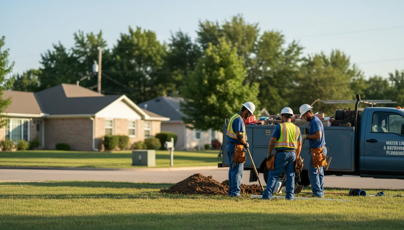 Residential water line and bathroom plumbing service in Naples, TX
